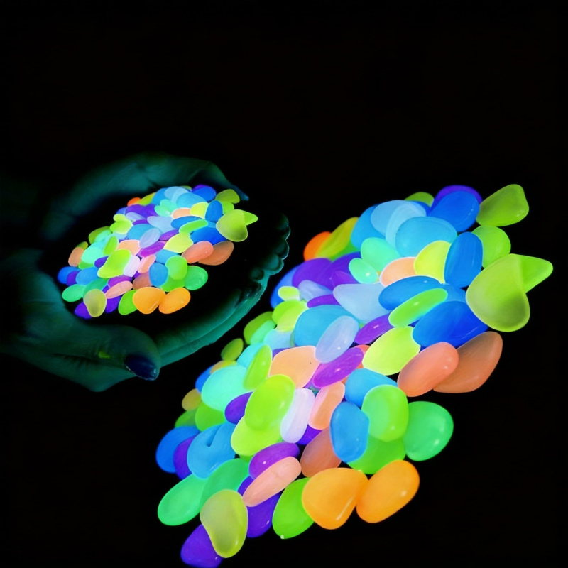 Aquarium Planted Tank - Glowing pebbles100-500pcsLuminous resin stones for landscape