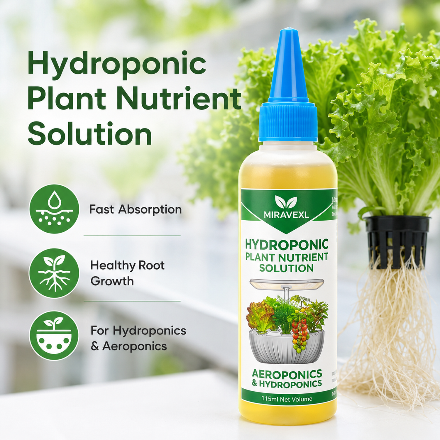Liquid Fertilizer All In - MIRAVEXL All-Purpose Hydroponic Nutrients | 115ml