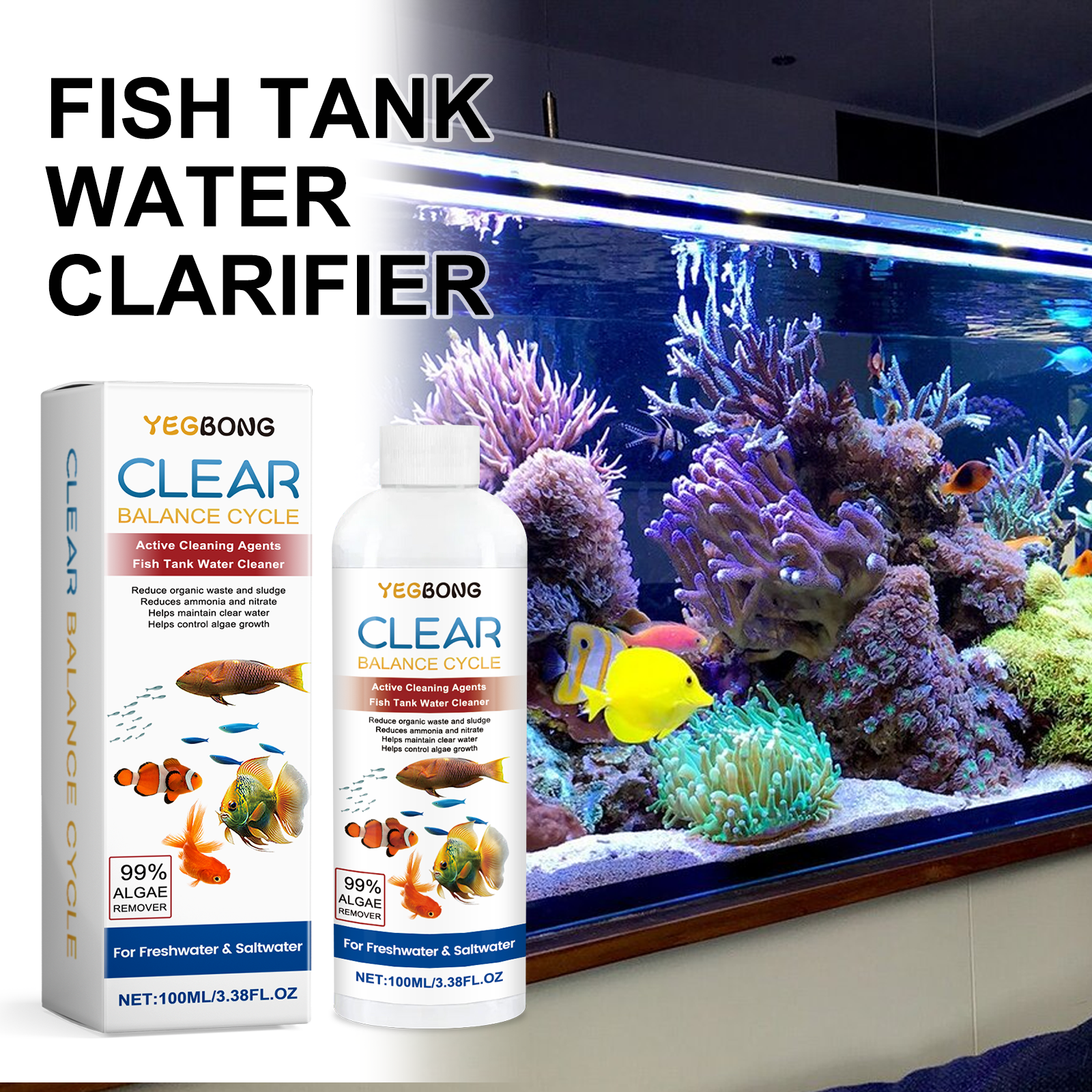 Aquarium Water Clarifier 100ml - Planted Aquarium Cleaning recensie en prijs