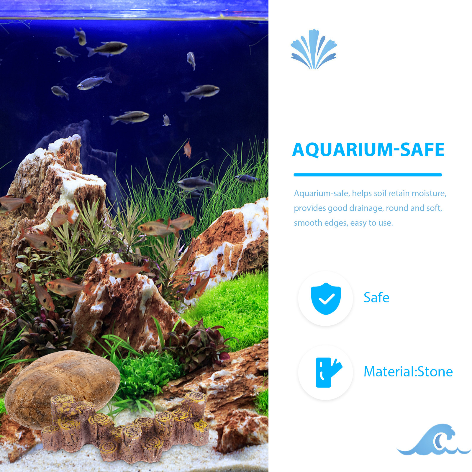 1Set Aquarium Pebbles Delicate - Aquarium Plant Original recensie en prijs